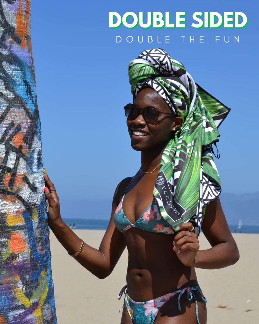 ECCOSOPHY towel is perfect for pool, cruise, or gym use.