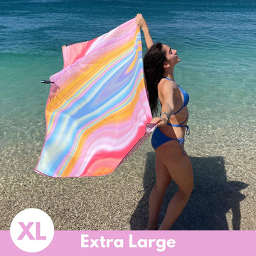 ECCOSOPHY microfiber beach towel quick-dry design speeds drying after swimming