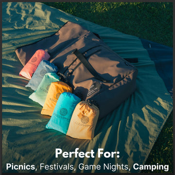 Compact size shows portable use during hiking, festivals, or camping.