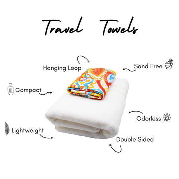 ECCOSOPHY oversized travel towel provides ample lounging space while staying lightweight for trips.