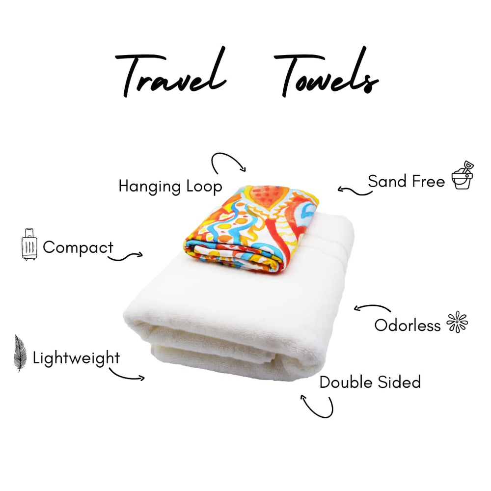 ECCOSOPHY oversized travel towel provides ample lounging space while staying lightweight for trips.