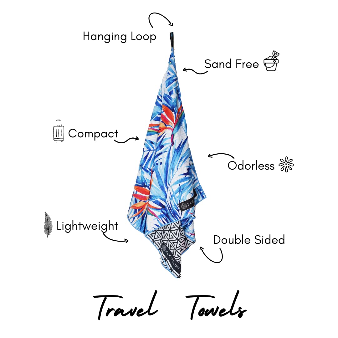 ECCOSOPHY Tahiti double-sided design towel shown for versatile beach styling