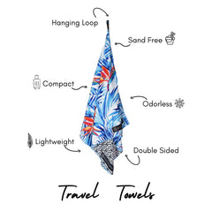 ECCOSOPHY Tahiti double-sided design towel shown for versatile beach styling