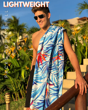 ECCOSOPHY Tahiti oversized yet packable towel ready for travel
