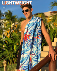 ECCOSOPHY Tahiti oversized yet packable towel ready for travel