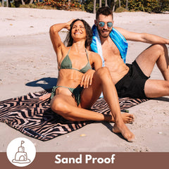ECCOSOPHY two-sided-prints towel, vibrant designs ideal for stylish beach or pool scenes.