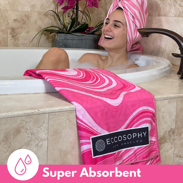 ECCOSOPHY compact travel towel folds neatly in its pouch.
