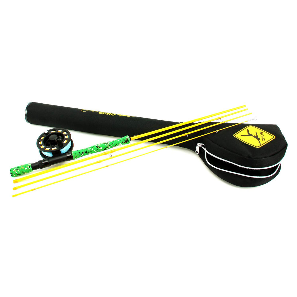 Echo Gecko kids fly fishing rod ready for water fun