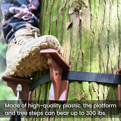 Echo Ridge ring-of-steps anti-slip tree steps improve stability during setup.