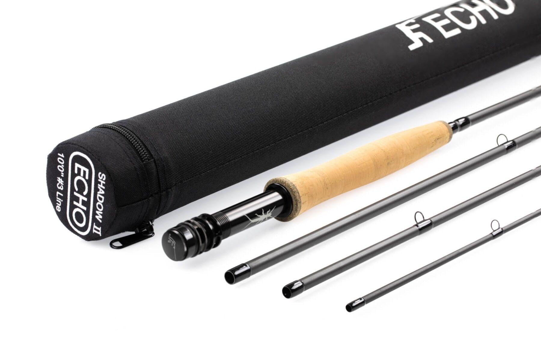 Echo Shadow II fly rod 10ft 2wt, ideal for delicate casts on small streams.