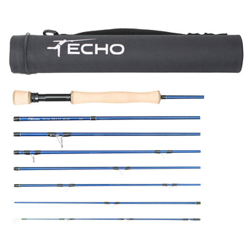 Echo Trip Trout 5-9ft rod assembled for travel, portable setup for river trips.