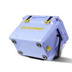 EchoSmile rotomolded cooler Lavender side view detailed latches for secure travel