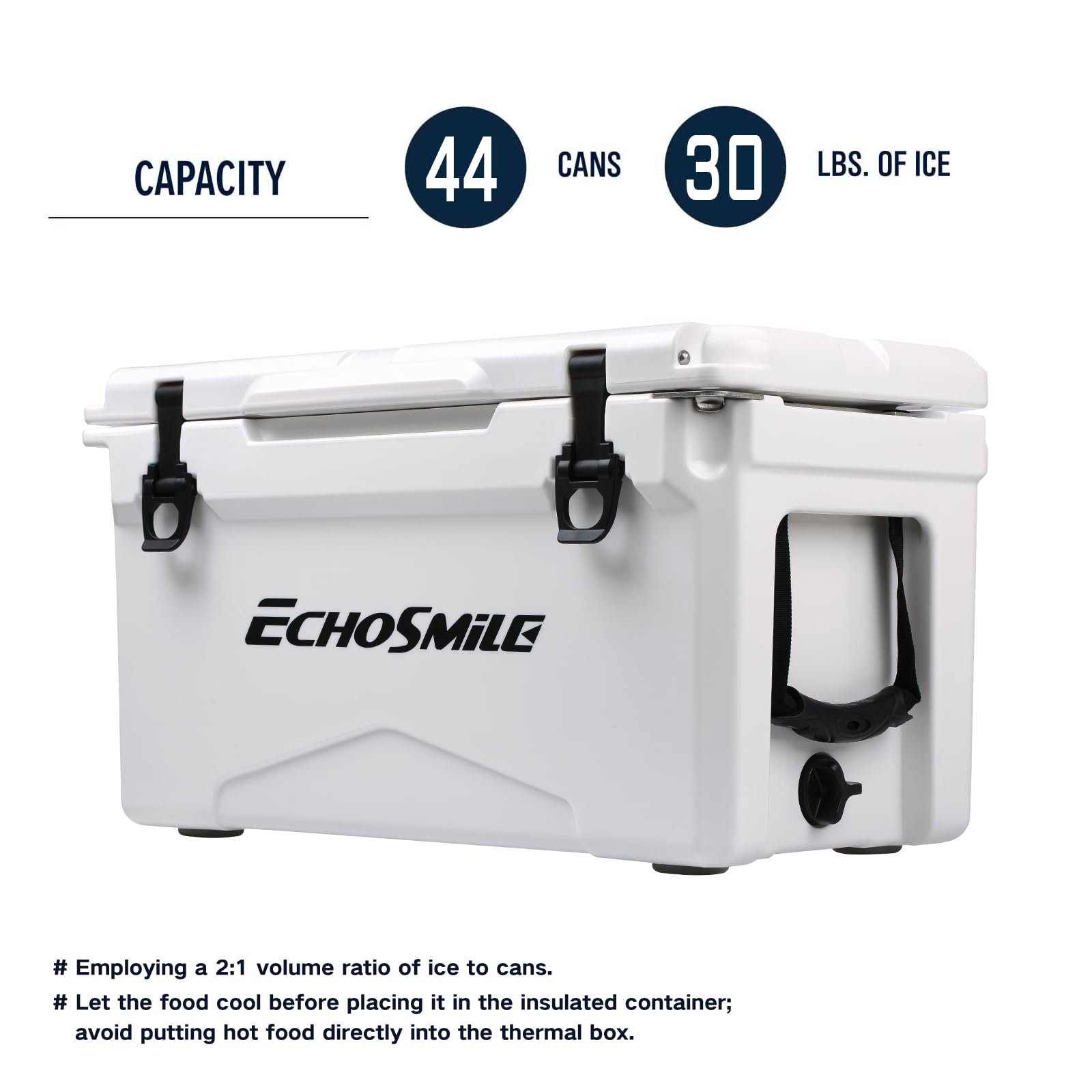 EchoSmile anti-slip feet keep the cooler stable on uneven terrain.