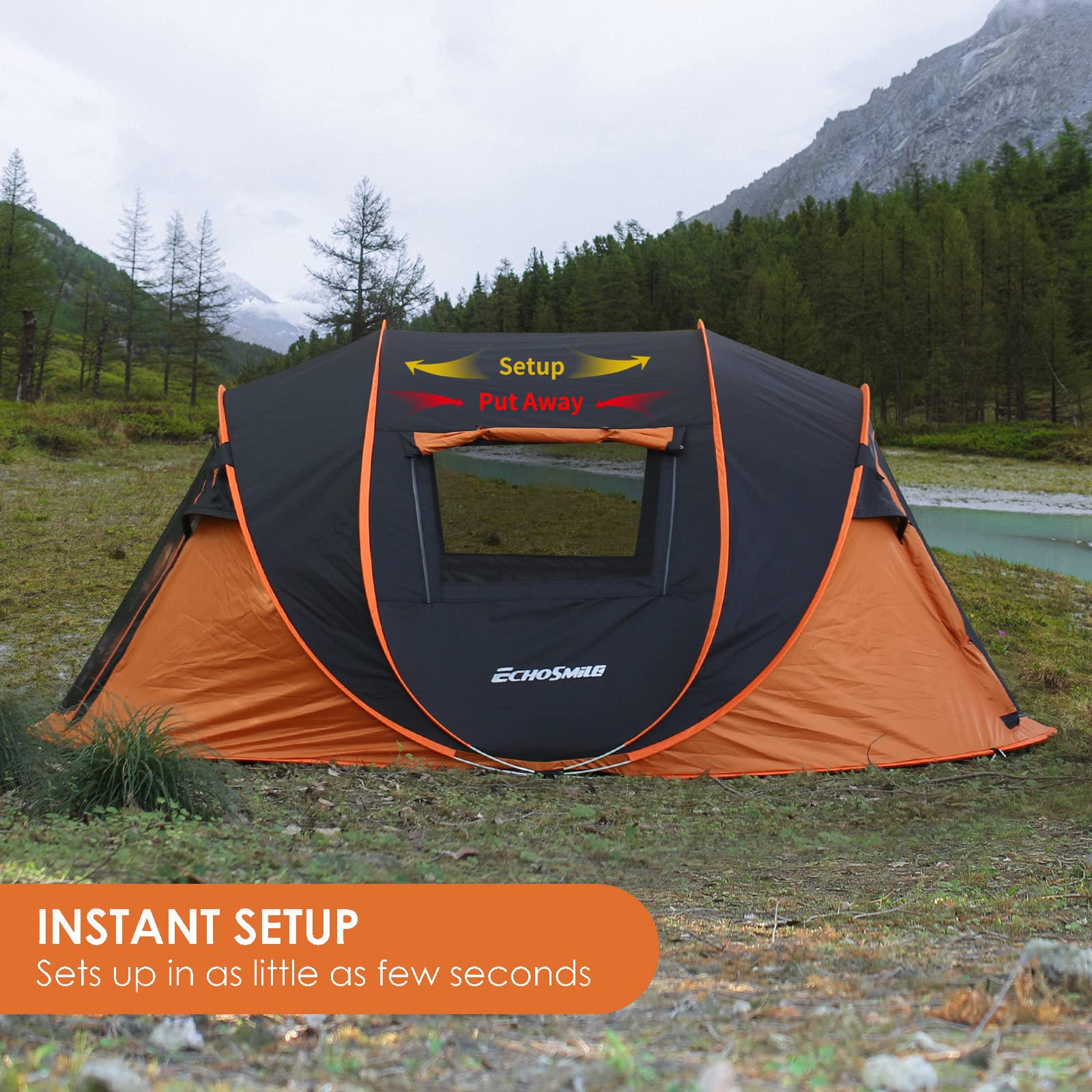 EchoSmile carry-bag-portable tent enables easy transport to campsites or backyard trips.