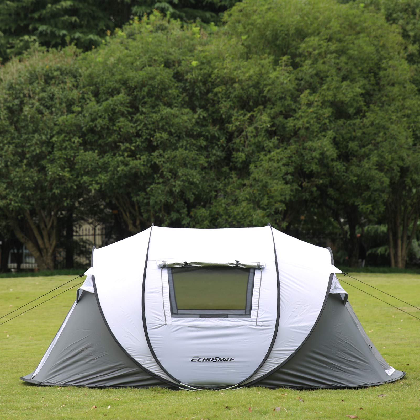 EchoSmile instant pop-up tent demonstrates a quick 10-second setup for shelter.