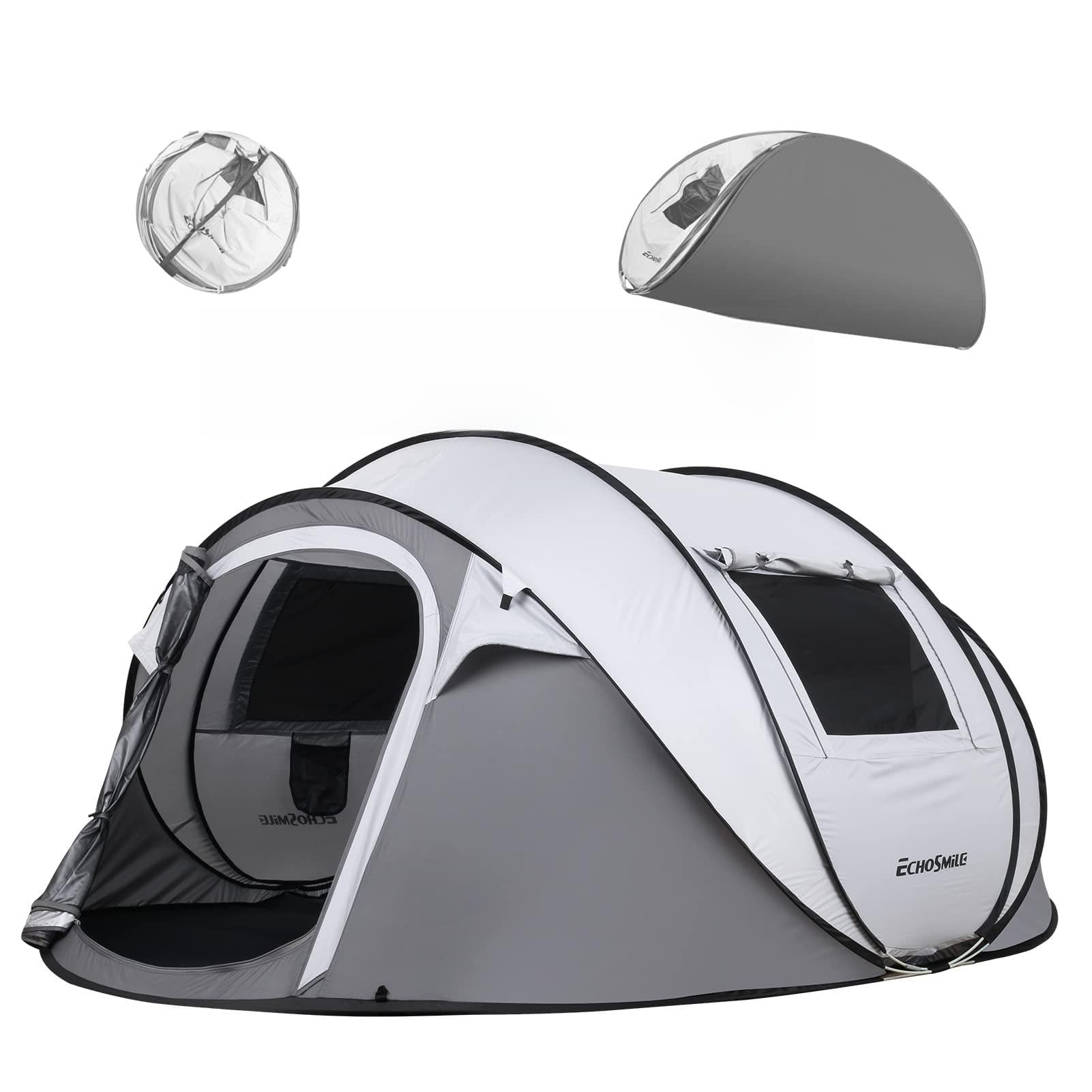 EchoSmile instant pop-up tent opens in seconds for effortless outdoor setup.