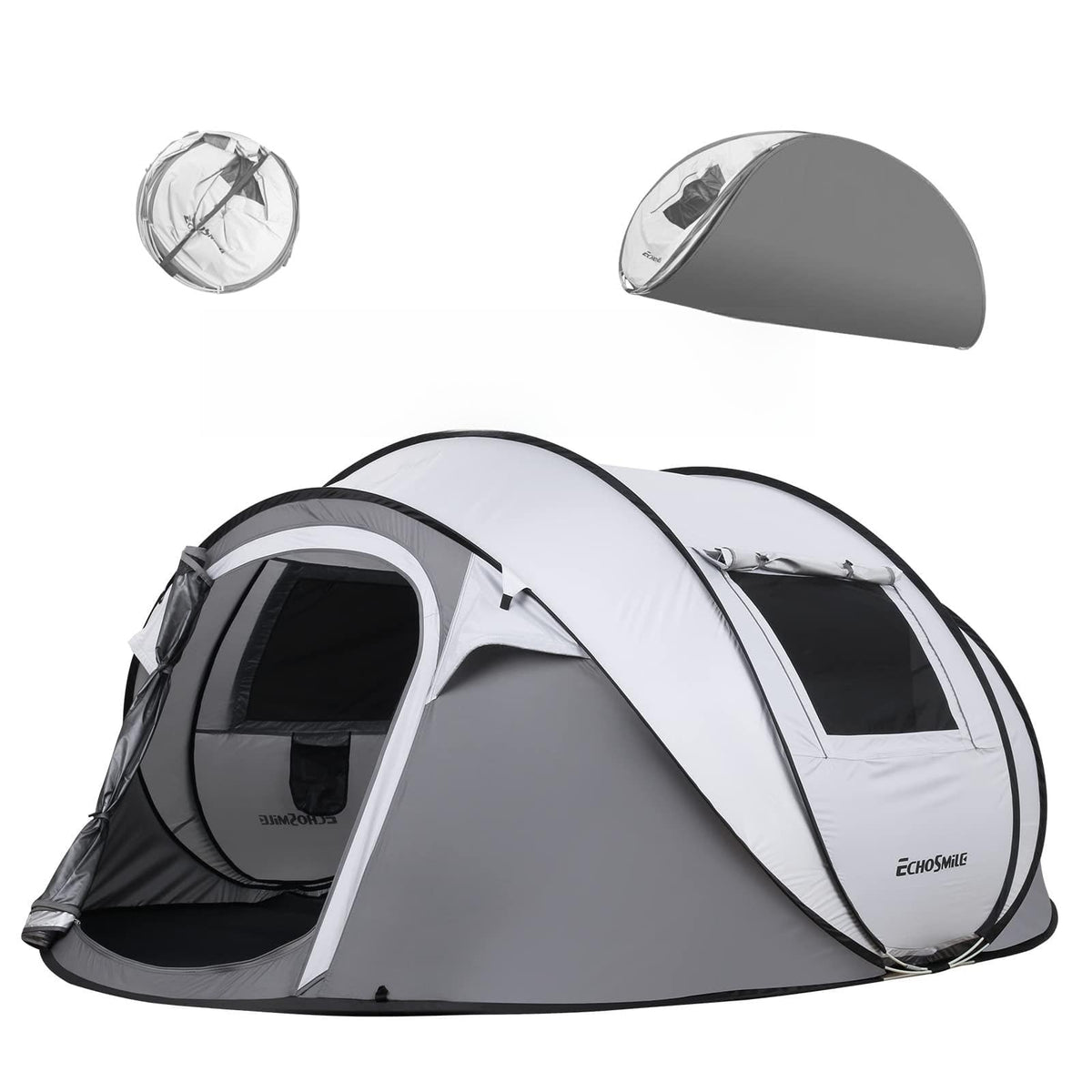 EchoSmile instant pop-up tent opens in seconds for effortless outdoor setup.