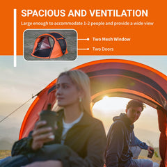 EchoSmile instant pop-up tent spacious interior fits two sleeping bags.