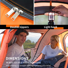EchoSmile instant pop-up tent ventilation with mesh windows for airflow.