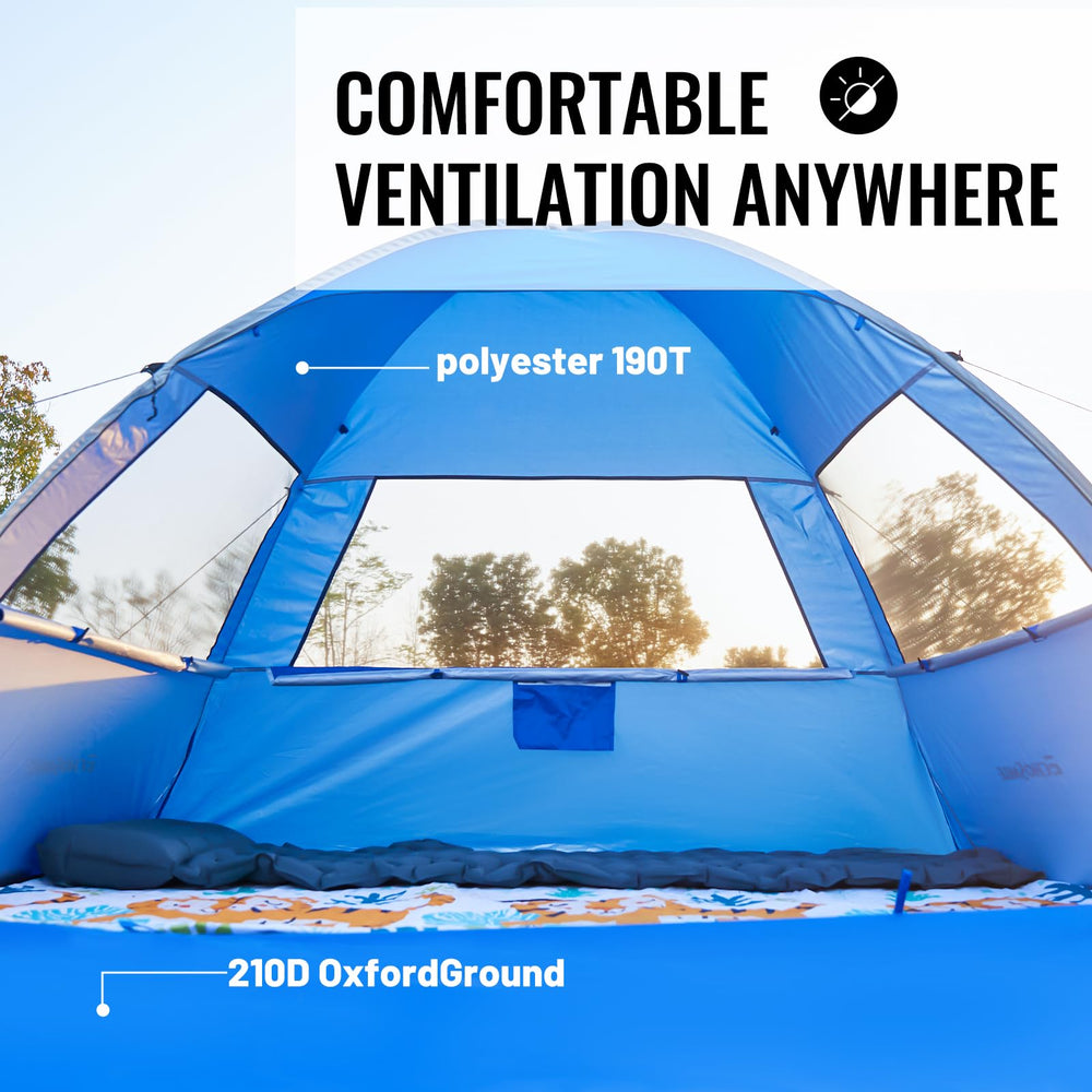 EchoSmile 360-degree mesh windows ensure airflow and beach visibility.