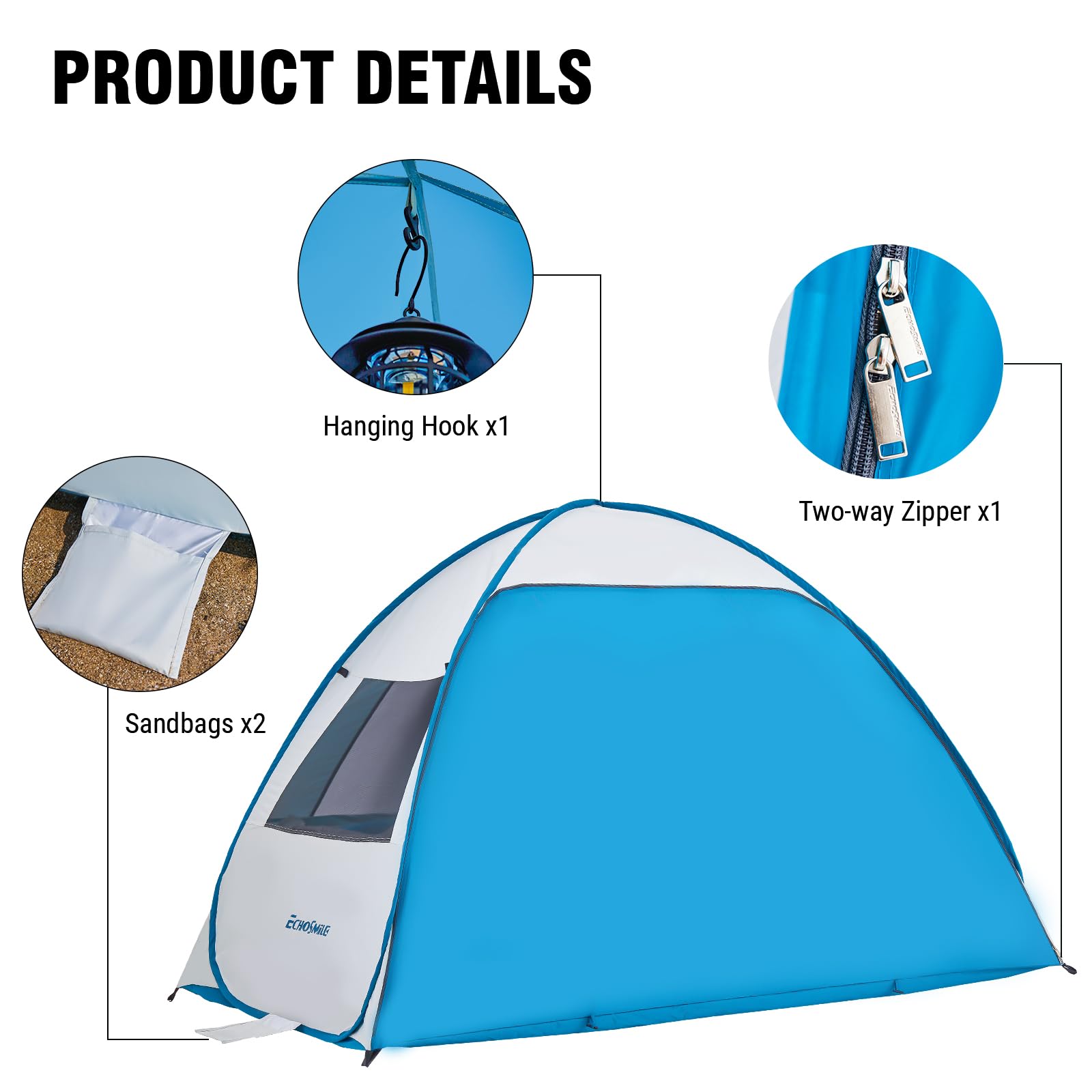 EchoSmile packaged carry bag emphasizes lightweight portability.