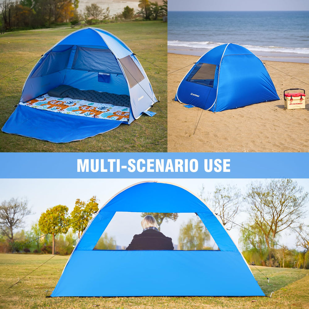EchoSmile versatile tent ideal for beach, park, camping, or festivals.