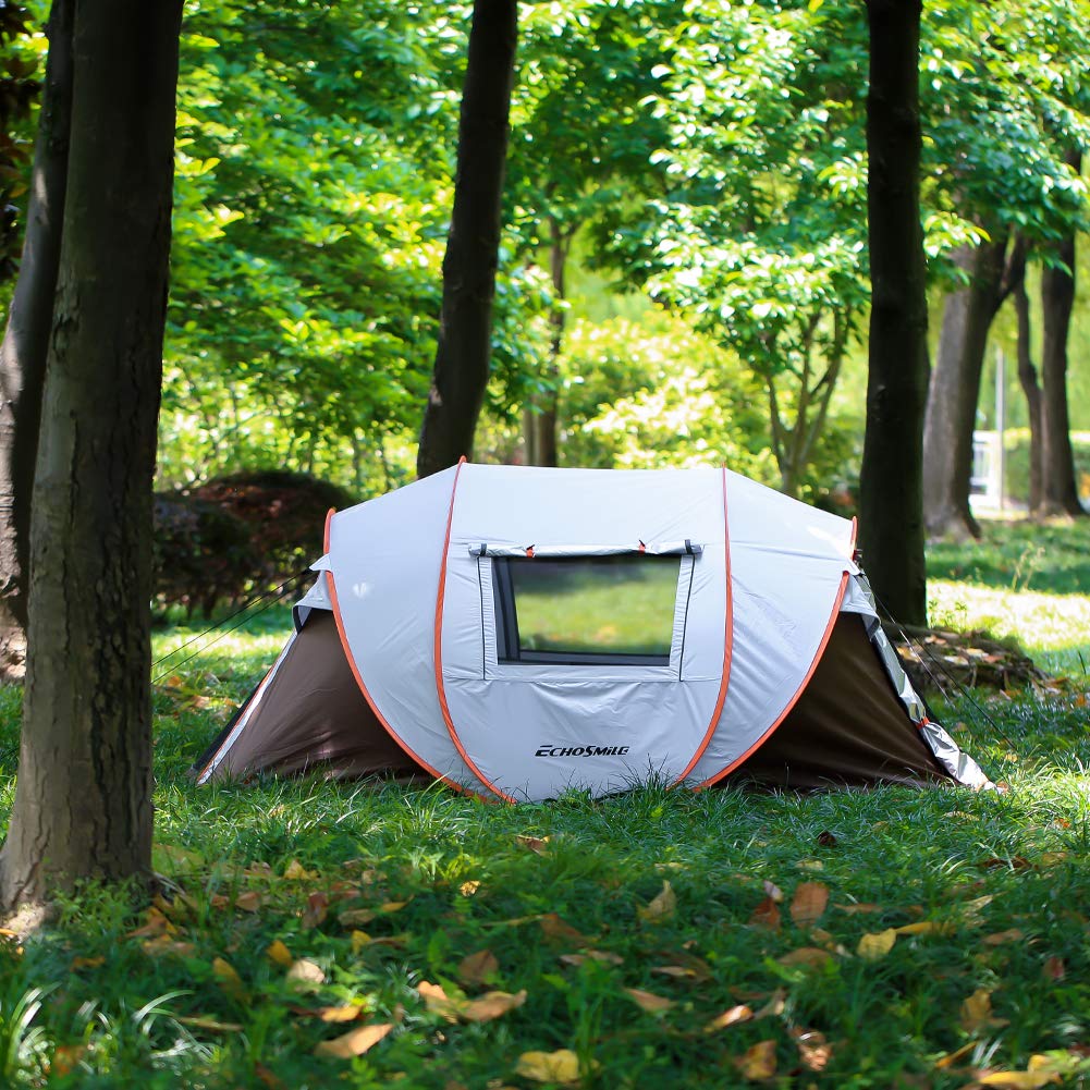 EchoSmile pop-up tent in action shows quick, tool-free setup for outdoor trips.