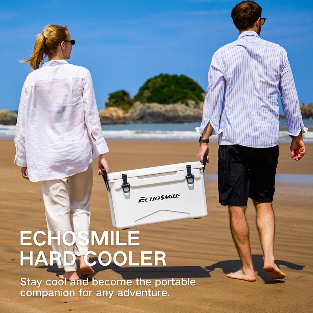 EchoSmile 75qt can-fit highlights capacity for up to 85 cans on group trips.