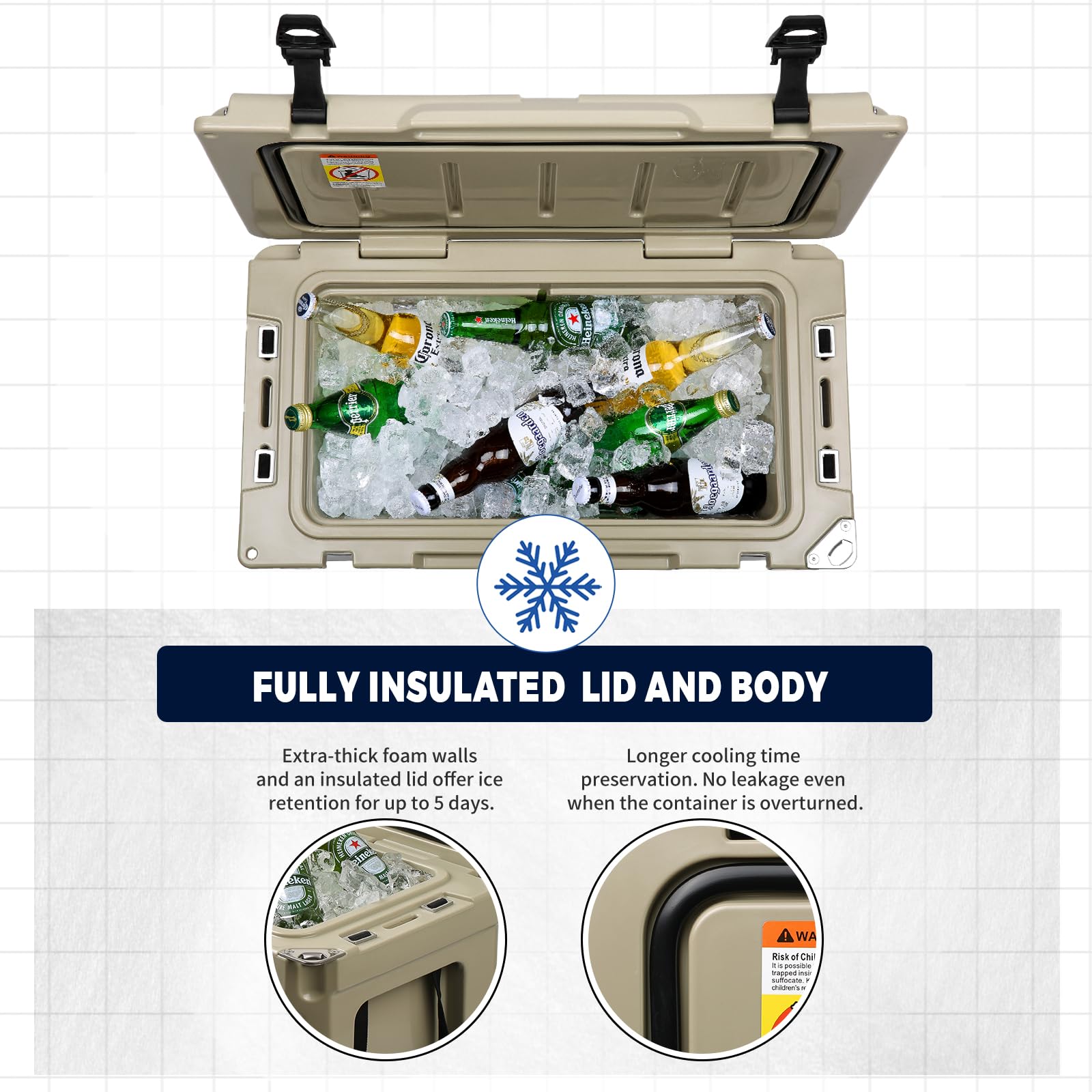 EchoSmile cooler bottom with anti-slip feet for stable placement.