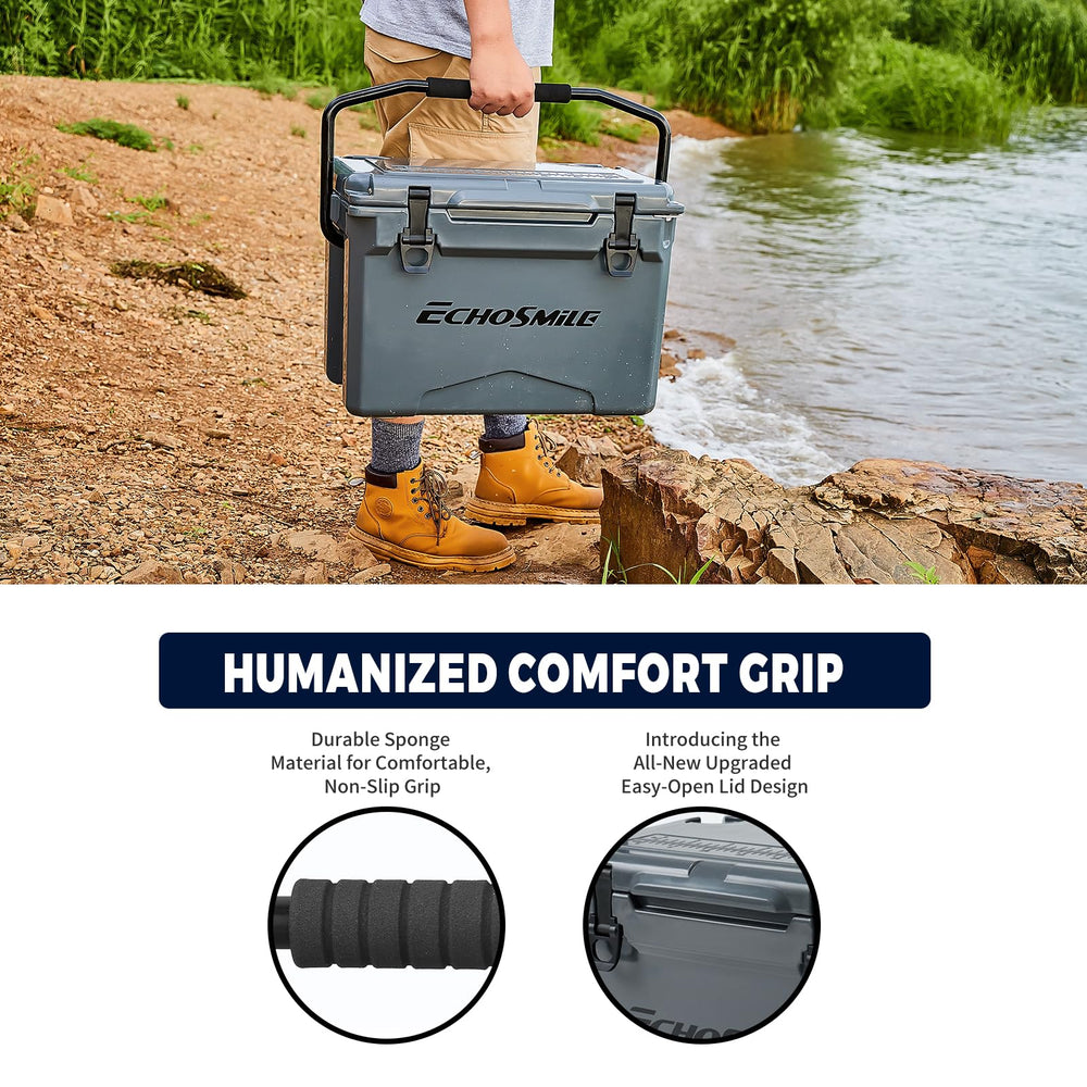 EchoSmile cooler anti-slip feet keep it steady on uneven ground
