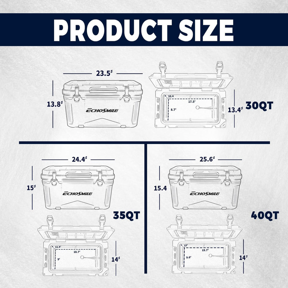 EchoSmile cooler interior shows food-safe surface and spacious storage.