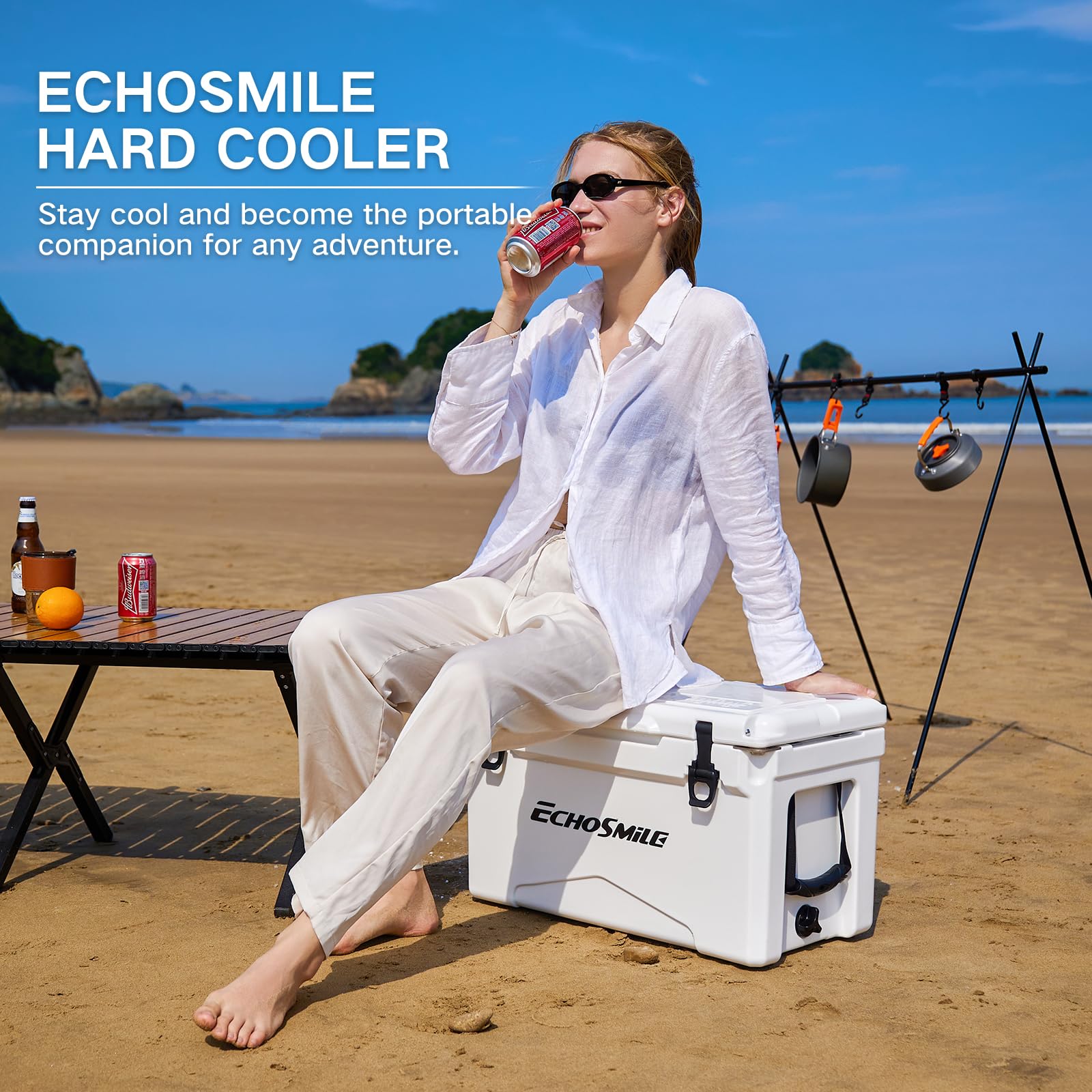 EchoSmile seat-grade lid supports up to 310 lbs for impromptu seating.