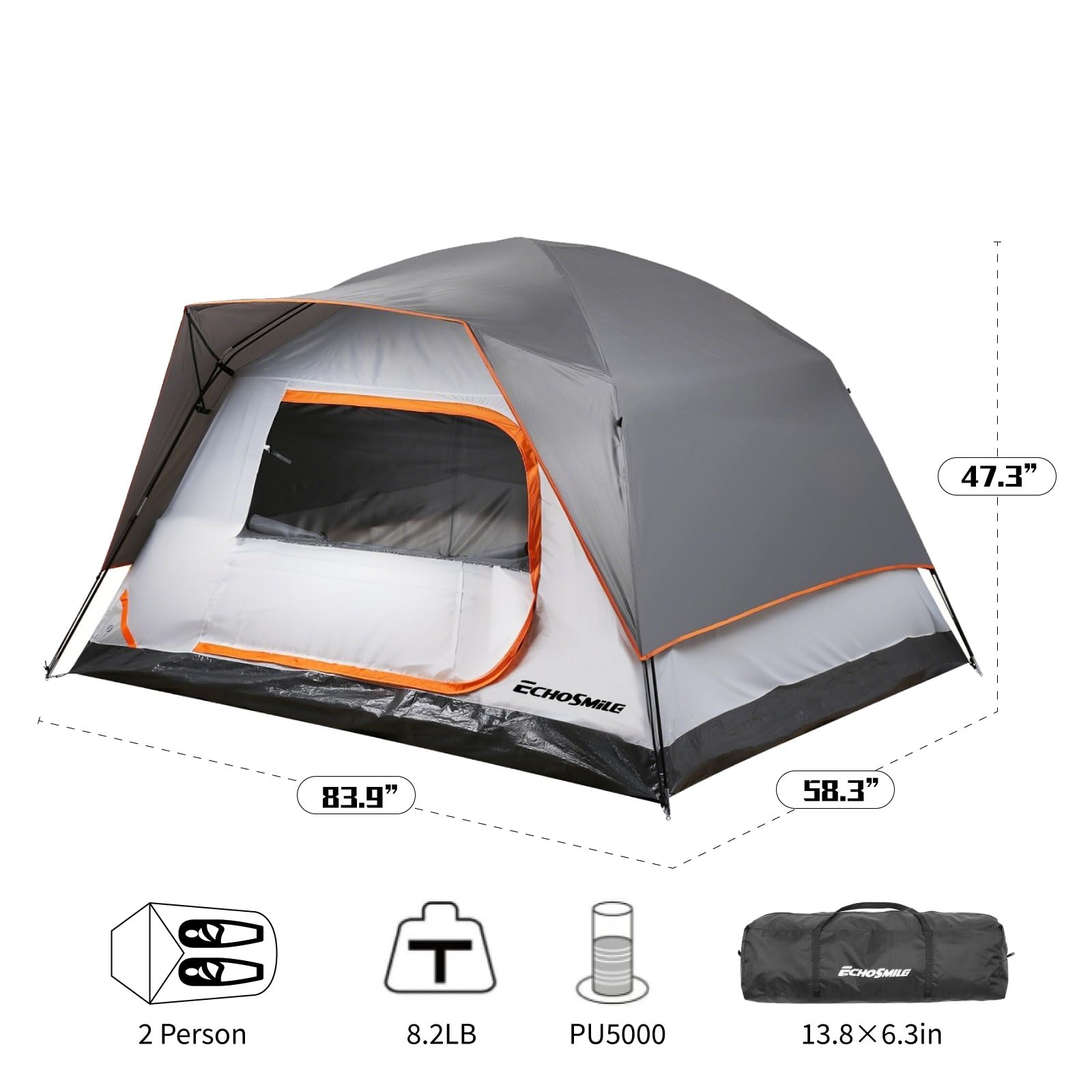 EchoSmile lightweight tent packs compactly for easy travel and backpacking.
