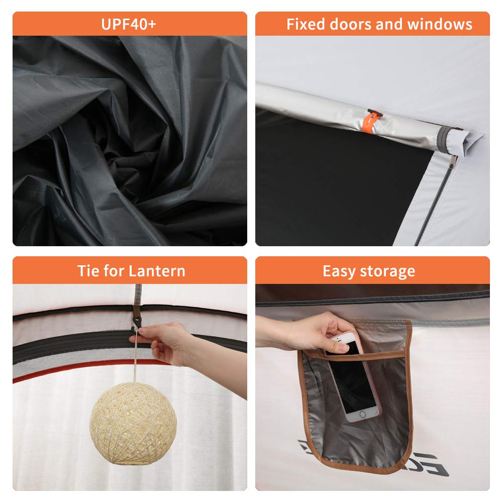 EchoSmile water-resistant tent stands up to light rain and breezy days.