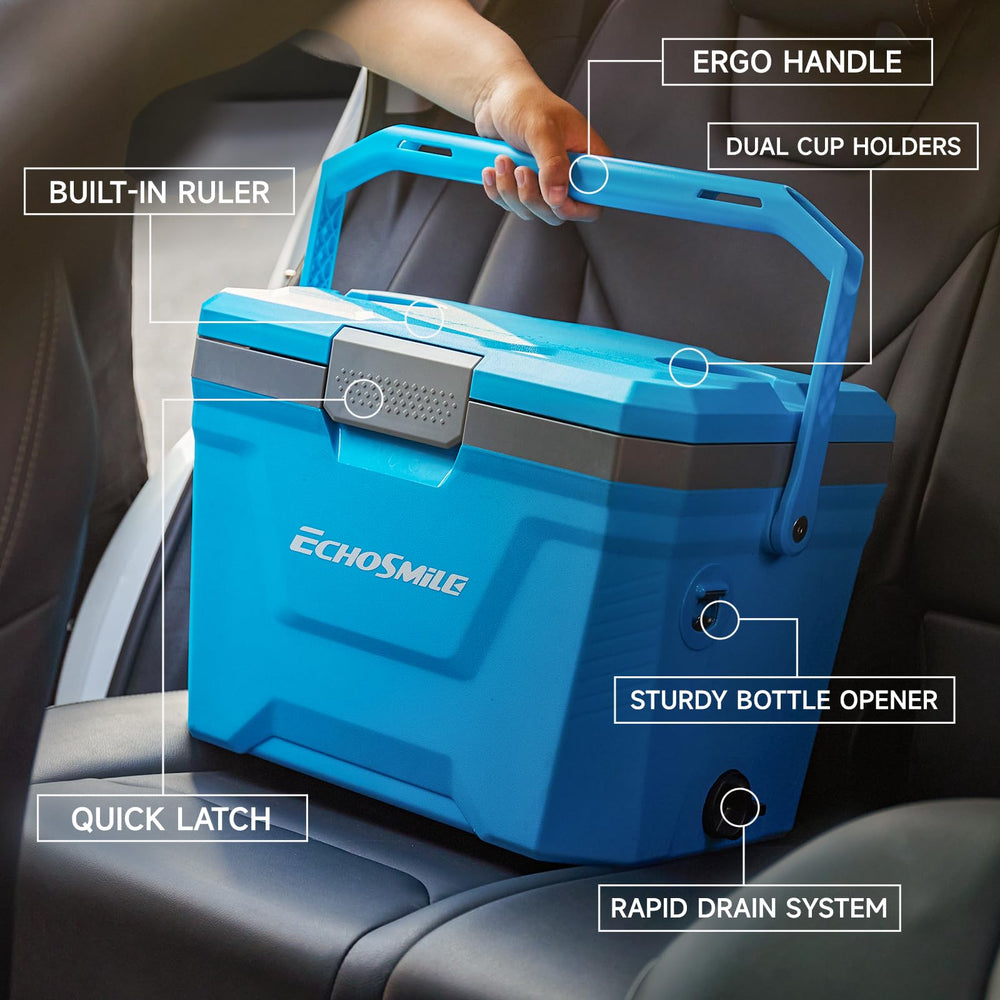 EchoSmile 20L lid doubles as seat during picnics.