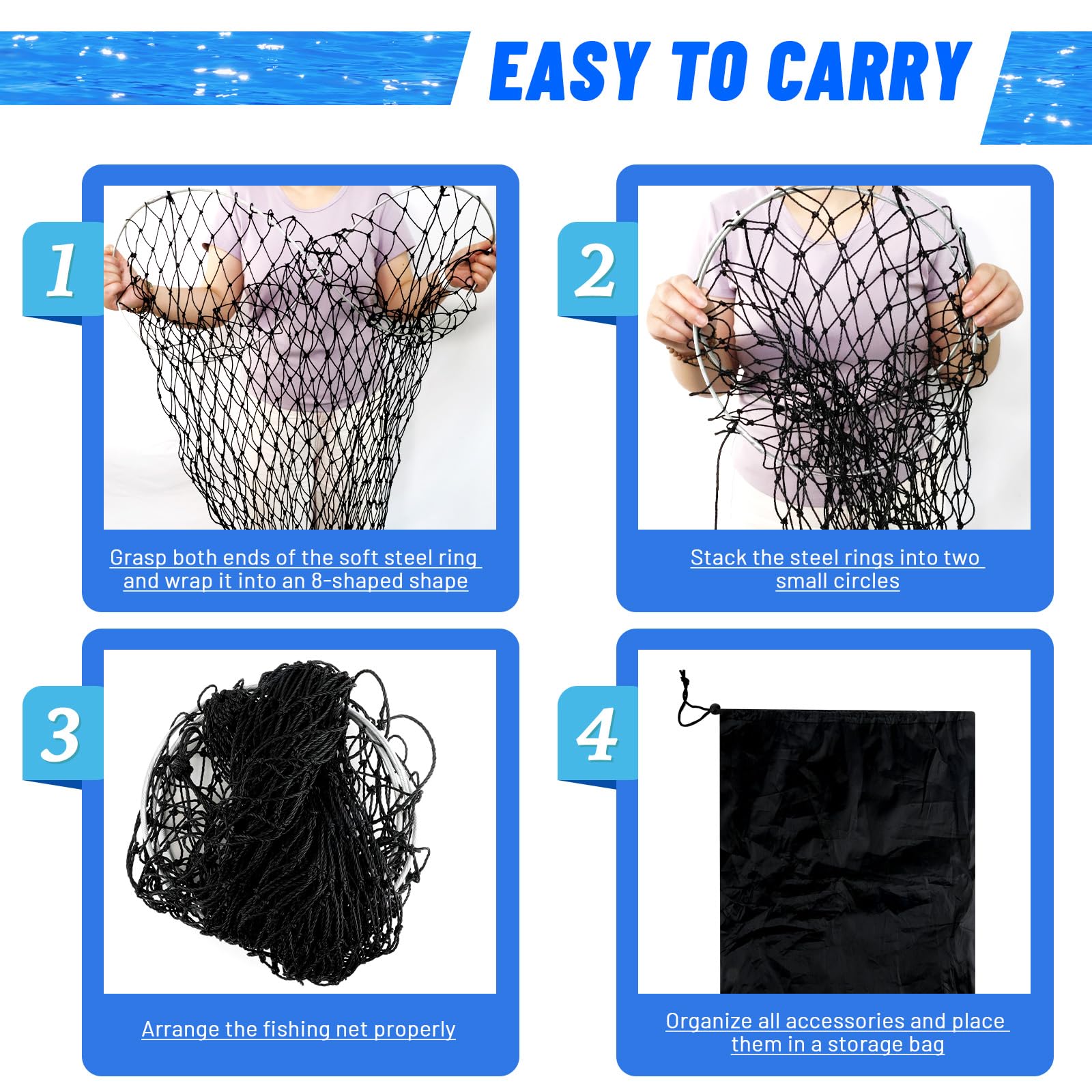 EcoBrisa pier net includes 49.2 ft rope