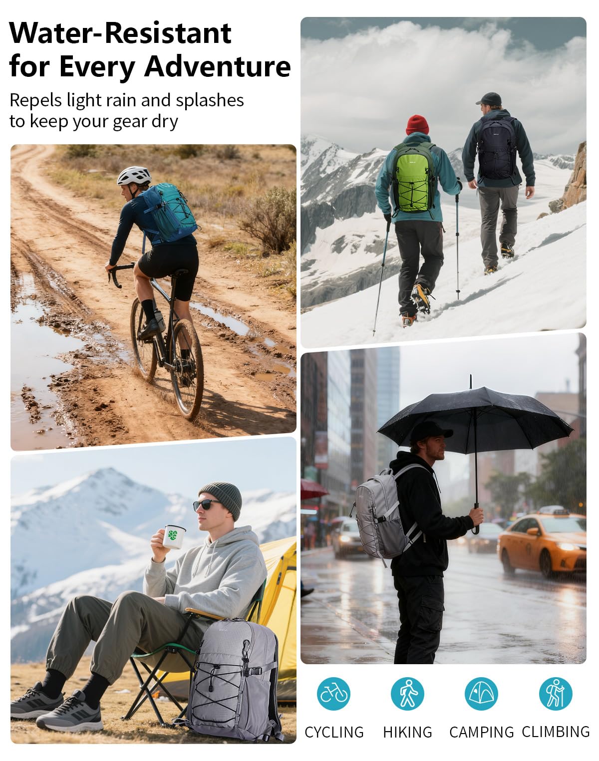 ECOHUB backpack hydration-ready with hose exit for quick hydration on trails.