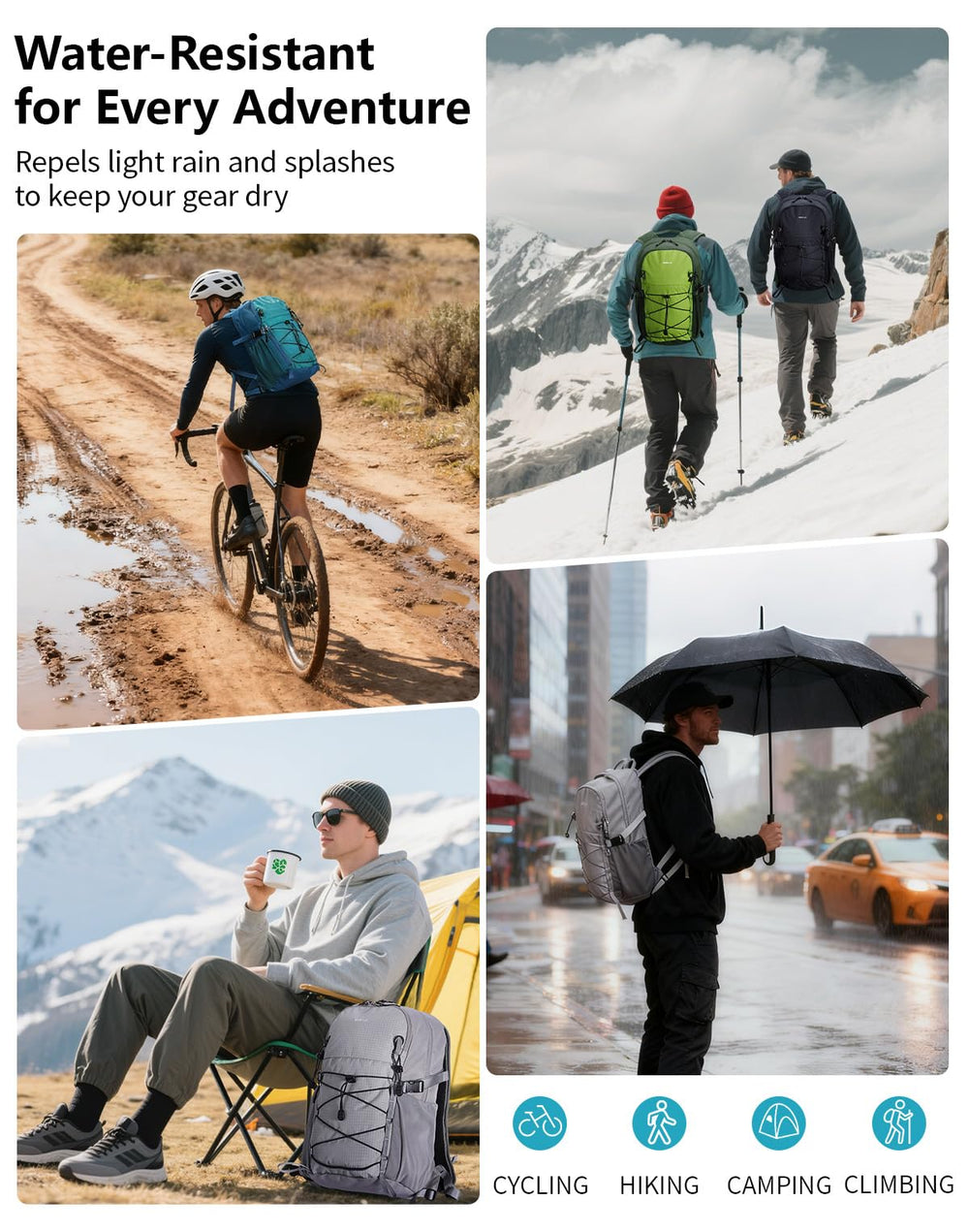 ECOHUB backpack hydration-ready with hose exit for quick hydration on trails.