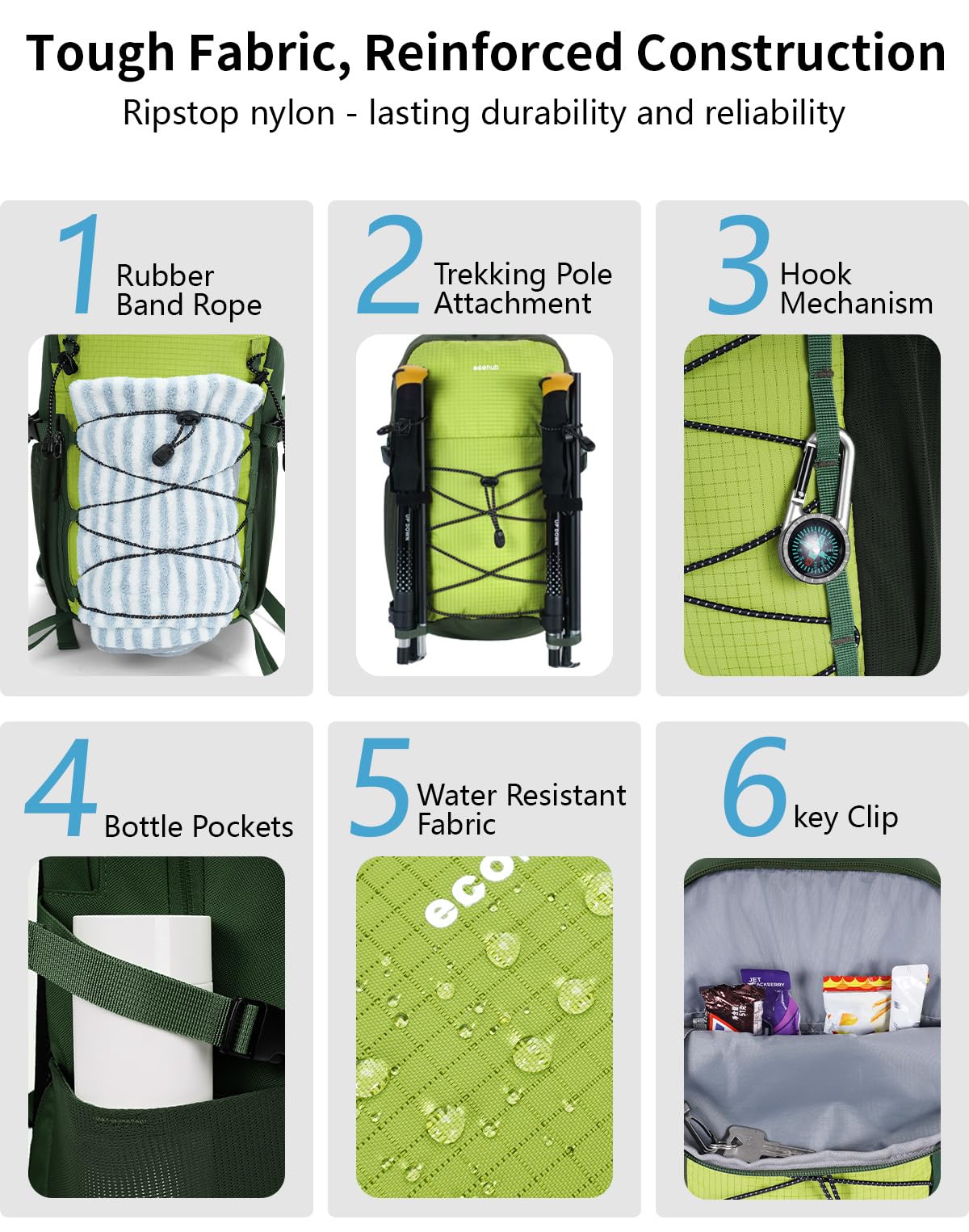 ECOHUB reflective trim increases visibility during low-light commutes.