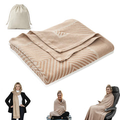ECONVCE compact travel blanket folded for easy packing and lightweight warmth.