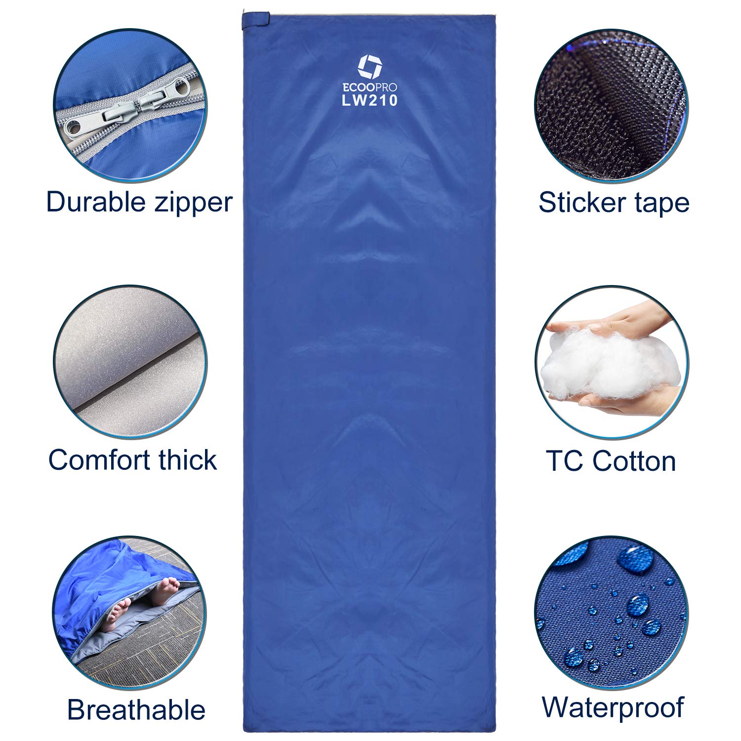 ECOOPRO sleeping bag waterproof design keeps gear dry in rain conditions.
