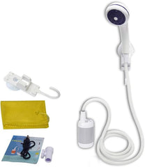 EcoTrek camping shower compact pump for easy outdoor cleaning on the go.