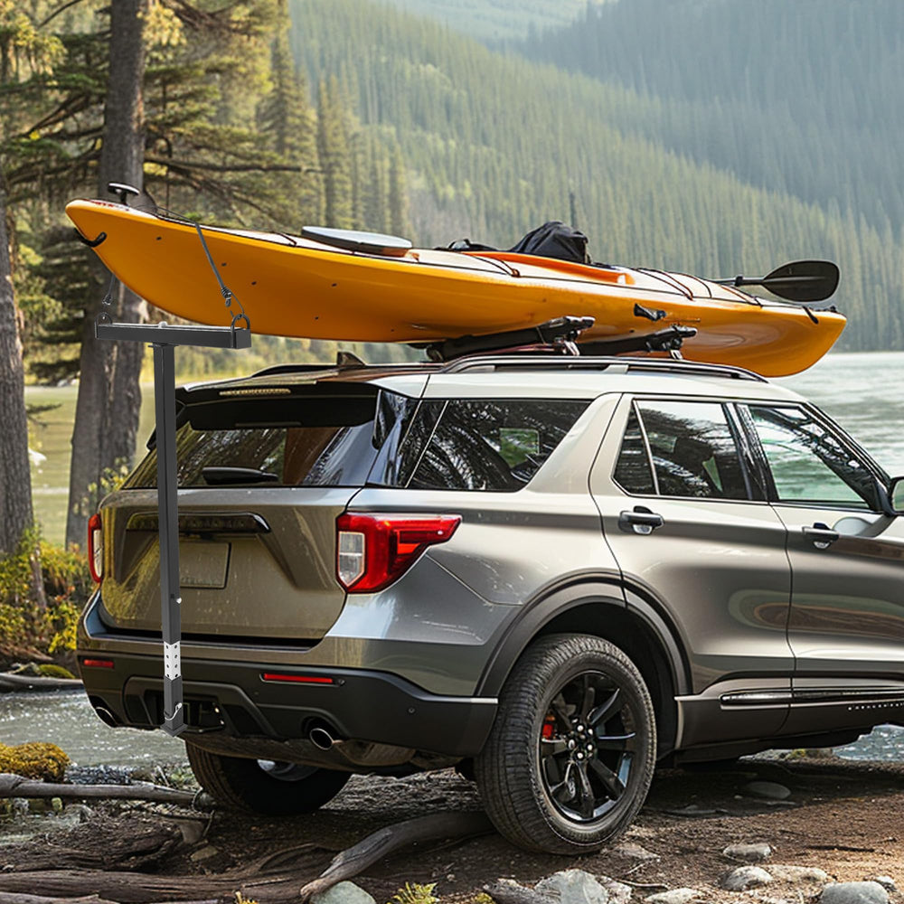 Soft straps prevent hull damage during transport with ECOTRIC universal rack.