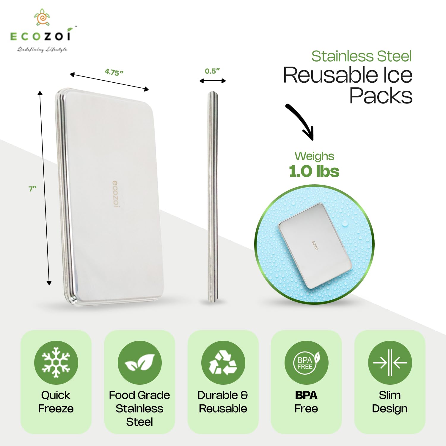 ecozoi plastic-free ice packs in cooler ready for outdoor picnics.