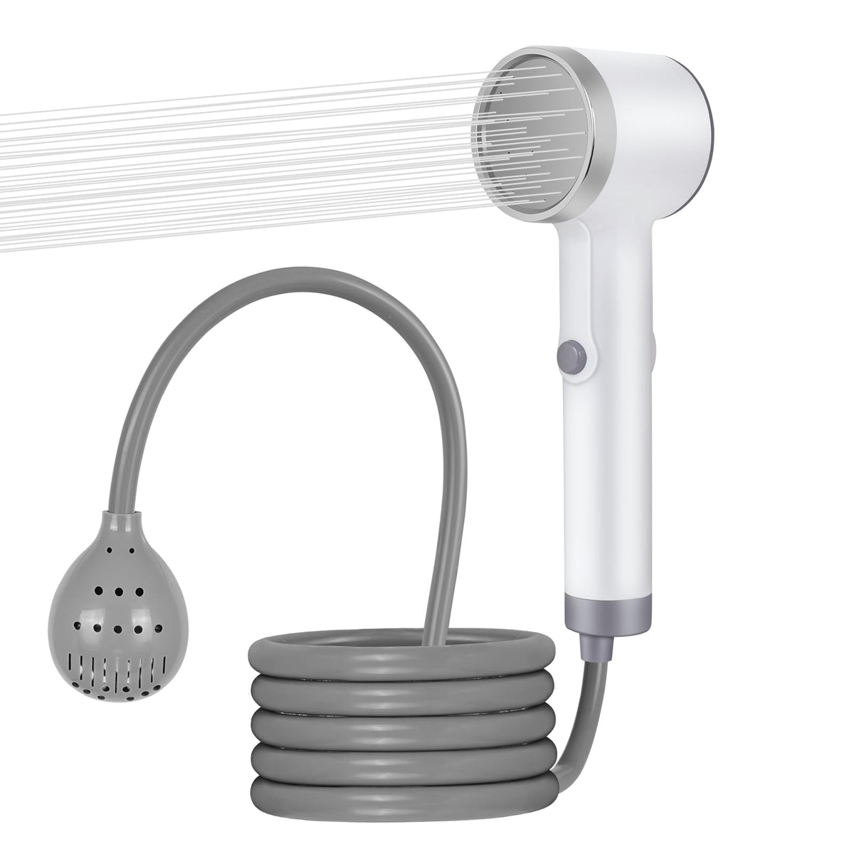 Ecumavin portable shower pump with high-flow motor for camping rinses.