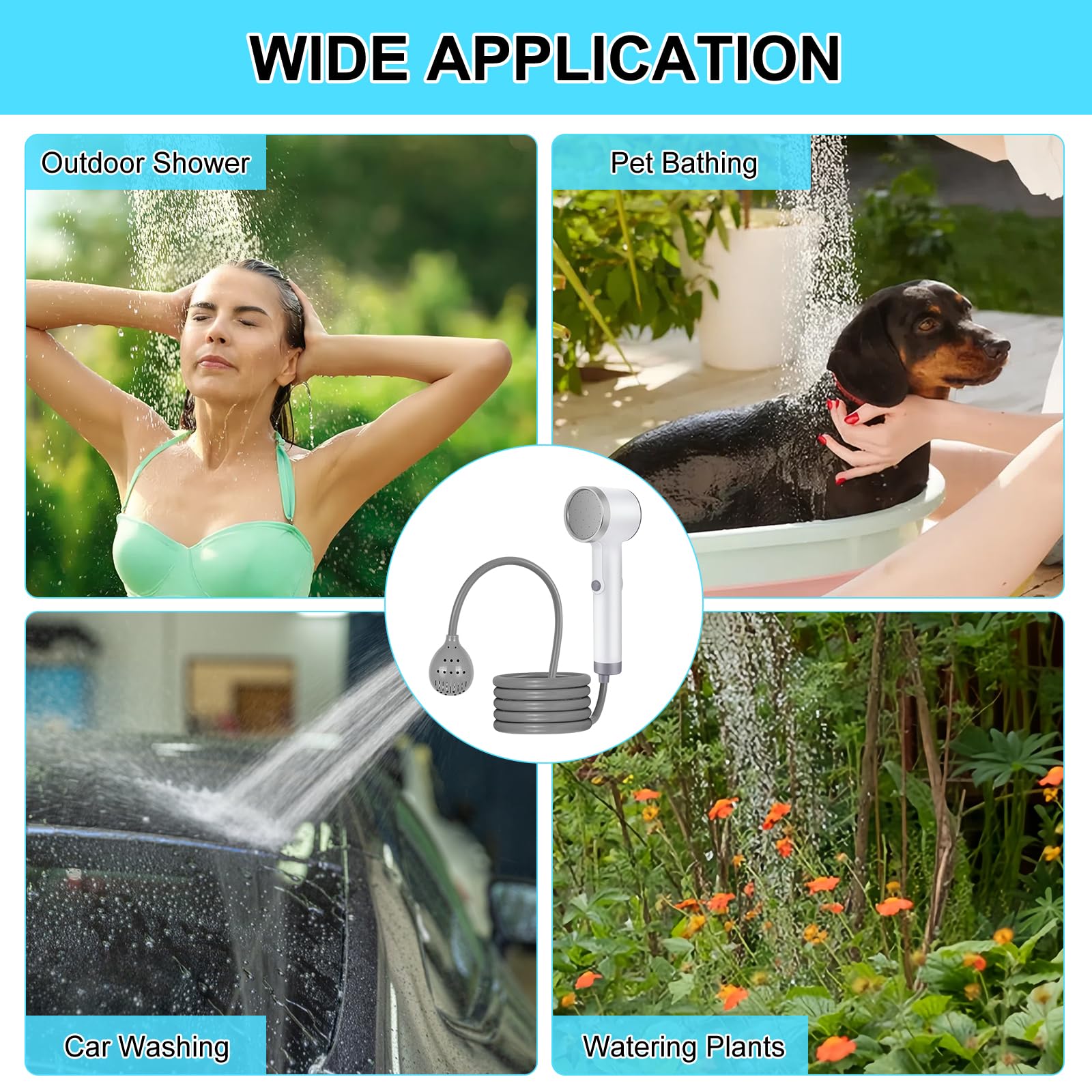 Ecumavin portable shower pump-use-camping-garden for campsite cleansing and pet rinses.