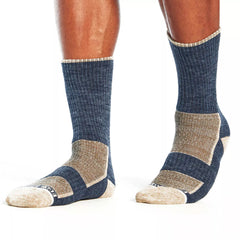 Eddie Bauer men's trail socks six-pack featuring reinforced heel for added durability on rugged treks.