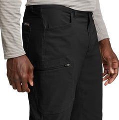 Eddie Bauer Rainier Lined Pants interior fleece seen for warm cold-weather hikes.