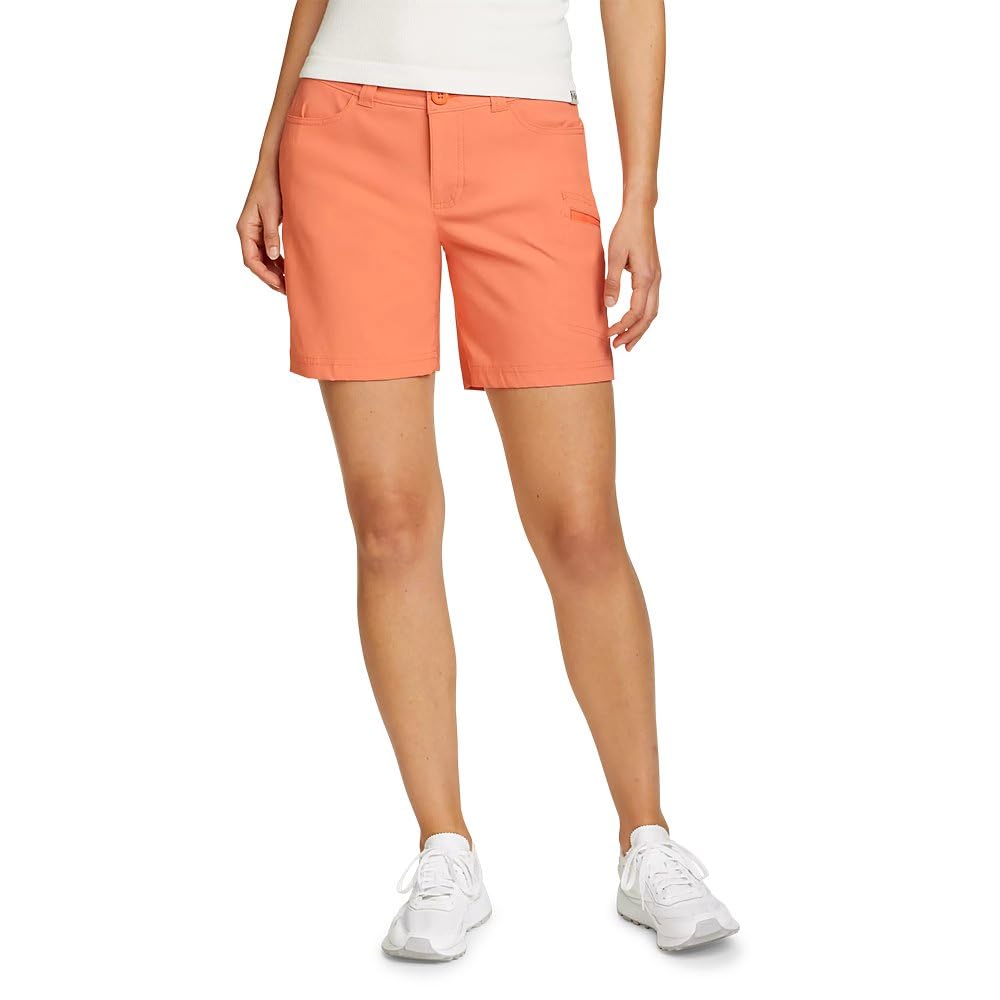 Eddie Bauer Rainier Short Plus front view shows flexible stretch for easy movement