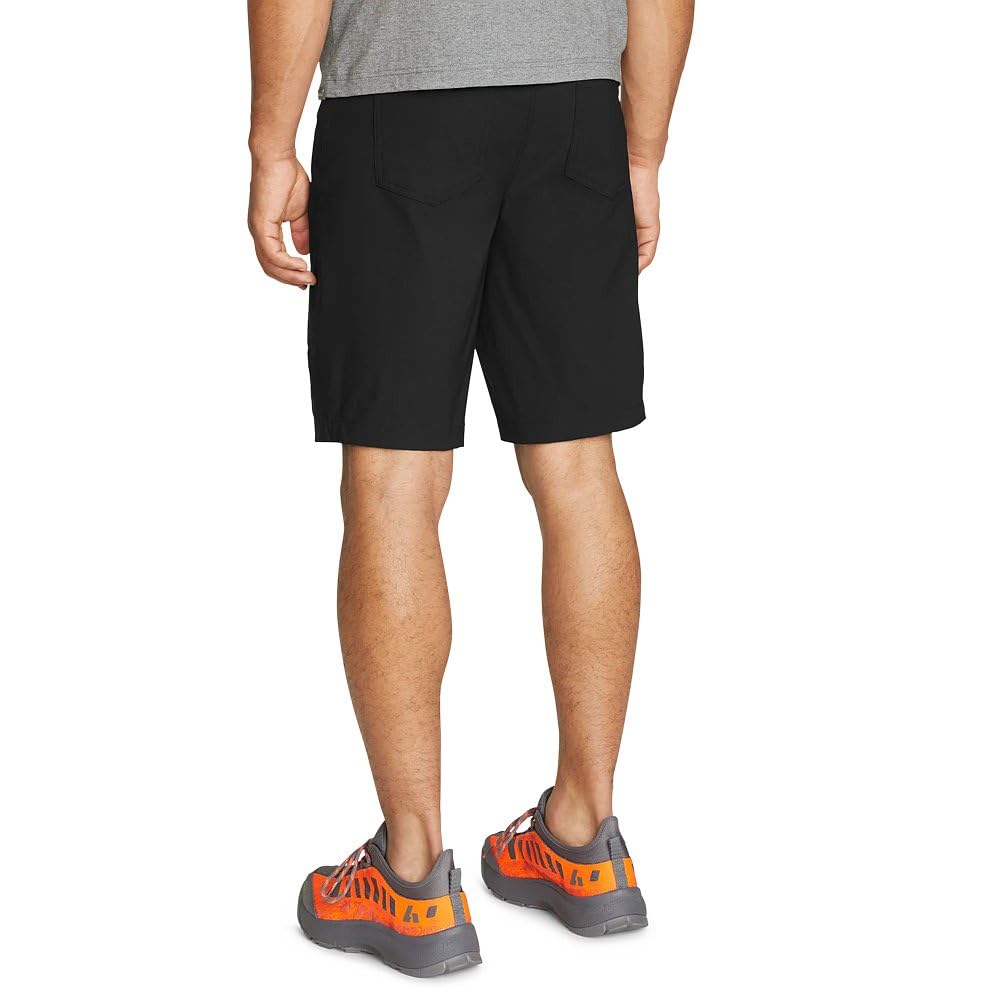 Eddie Bauer Rainier shorts side view showing secure low-profile cargo pockets